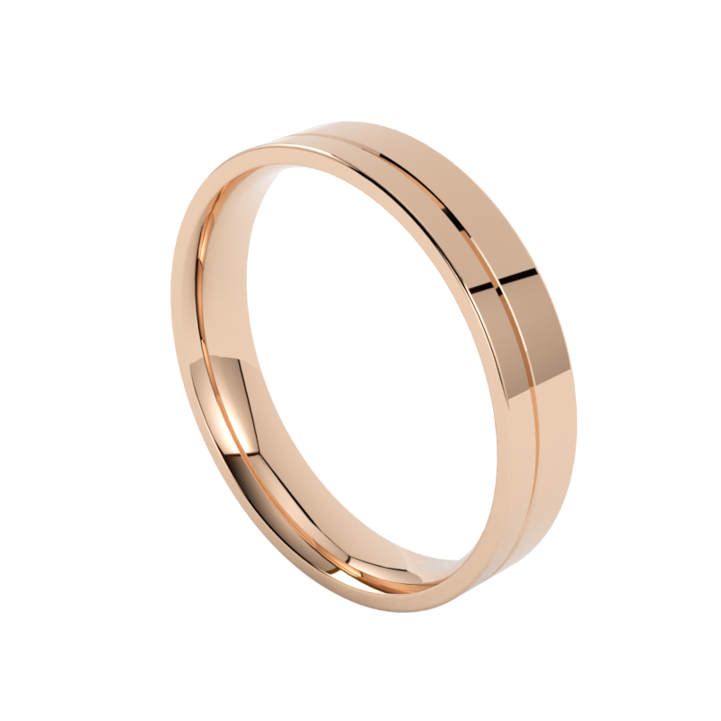 Komfortowa obrączka ślubna z różowego złota